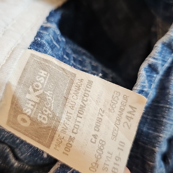 Vintage OshKosh B'gosh Blue Denim Shortalls, 24 Months - Picture 9 of 9